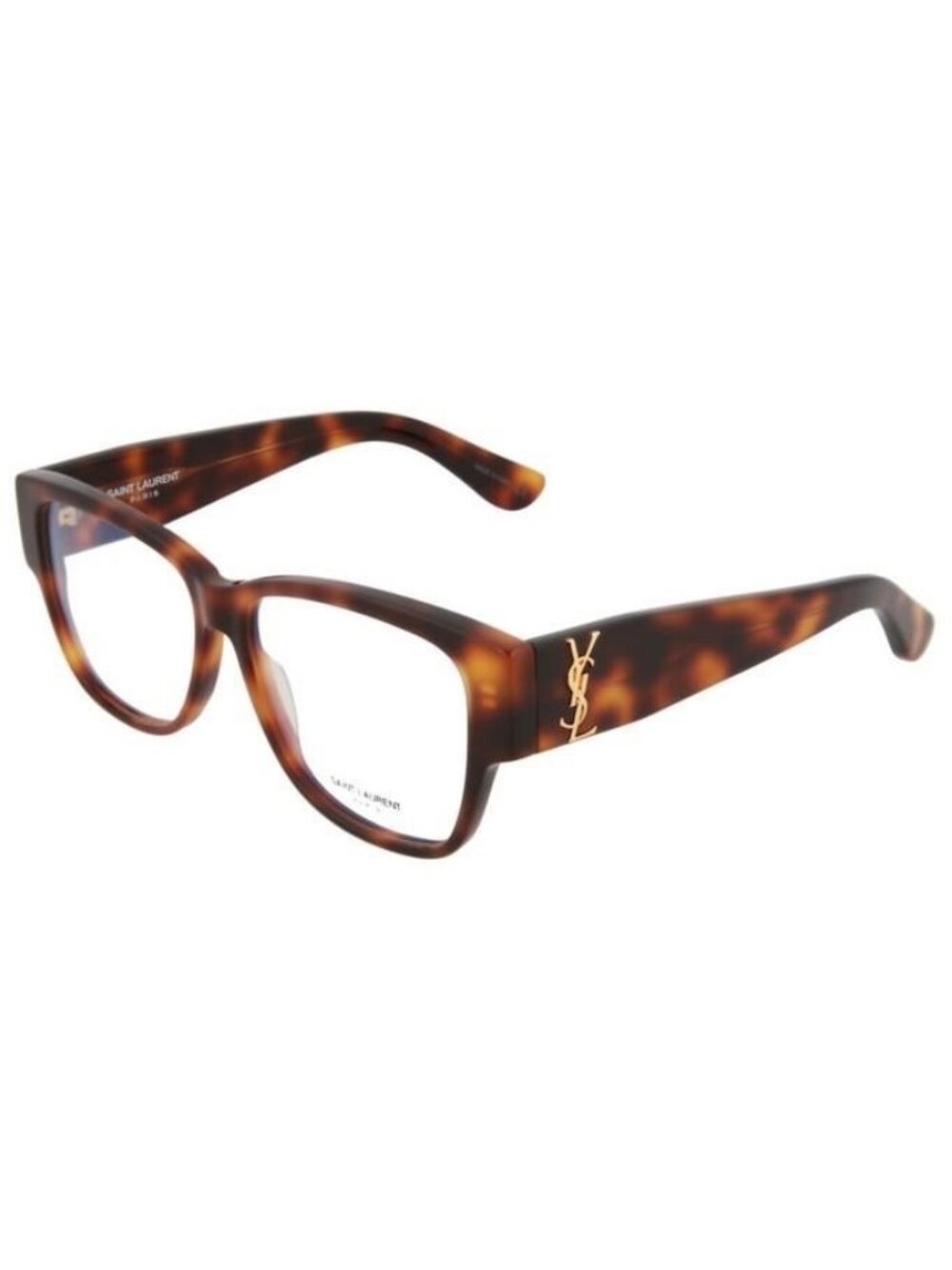 New Saint Laurent Womens Square/Rectangle Shiny Medium Havana Fashion Designer E